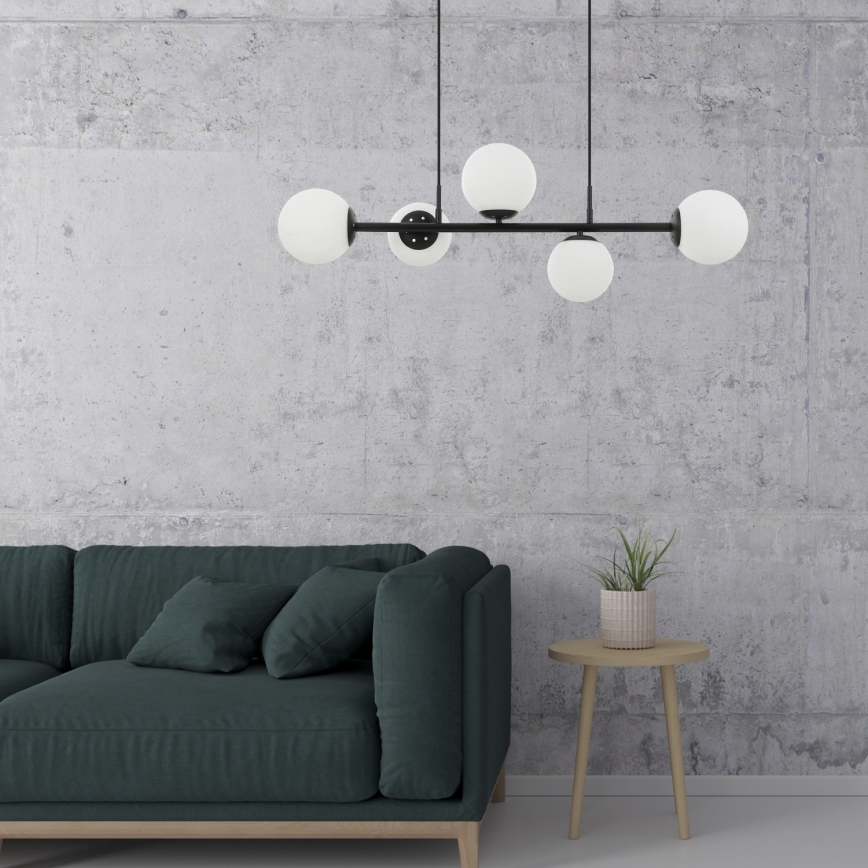 MADDIE Hanglamp 5xE14/5W/230V zwart