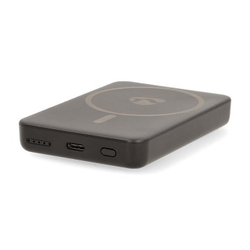 Magnetische 2-in-1 Powerbank met MagSafe draadloos opladen 5000 mAh zwart