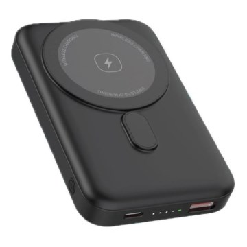 Magnetische Powerbank met MagSafe draadloos opladen 10000 mAh 20W Power Delivery zwart