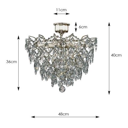 Markslöjd 100510 - Kristallen plafondlamp ROSENDAL 4xE14/40W/230V