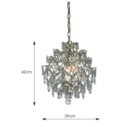 Markslöjd 100524 - Kristallen kroonluchter aan ketting ROSENDAL 3xE14/40W/230V
