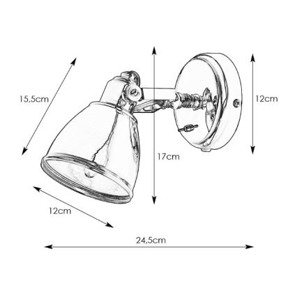 Markslöjd 104048 - Wandlamp FJÄLLBACKA 1xE14/40W/230V koperen