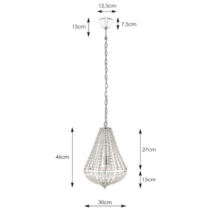 Markslöjd 104889 - Kristallen ketting kroonluchter GRÄNSÖ 1xE27/60W/230V
