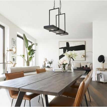 Markslöjd 105780 - LED dimbare kroonluchter aan een ketting TRAY 3xLED/3W/230V zwart