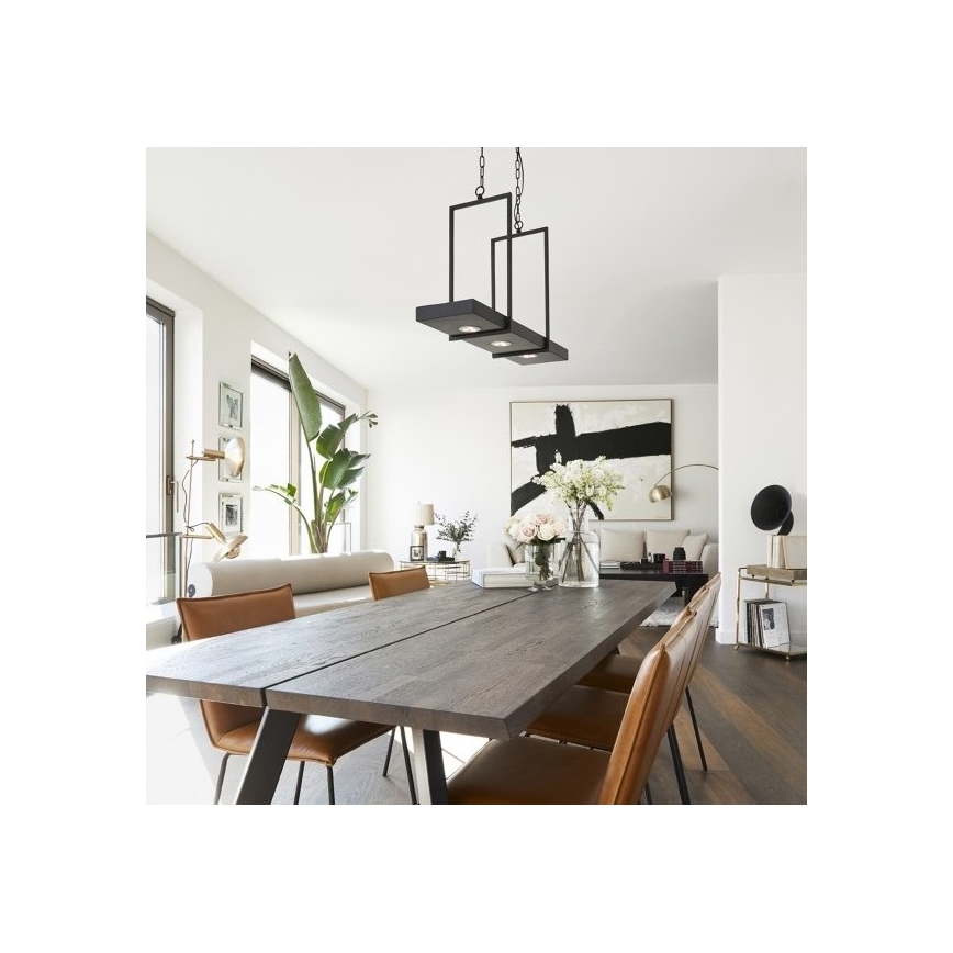 Markslöjd 105780 - LED dimbare kroonluchter aan een ketting TRAY 3xLED/3W/230V zwart