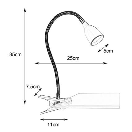 Markslöjd 106092 - LED Tafel Lamp met een klem TULIP LED/3W/230V zwart