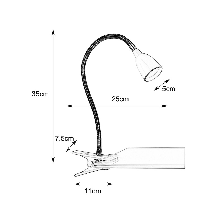 Markslöjd 106092 - LED Tafel Lamp met een klem TULIP LED/3W/230V zwart