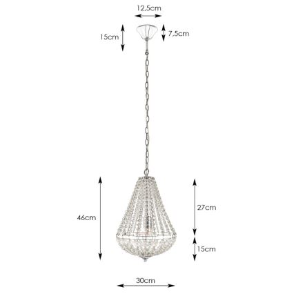 Markslöjd 106118 - Kristallen ketting kroonluchter GRÄNSÖ 1xE27/60W/230V