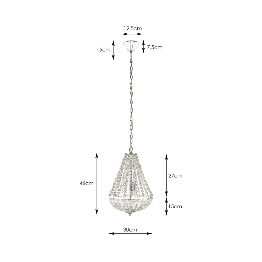 Markslöjd 106118 - Kristallen ketting kroonluchter GRÄNSÖ 1xE27/60W/230V