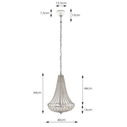Markslöjd 106119 - Kristallen ketting kroonluchter GRÄNSÖ 2xE14/40W/230V