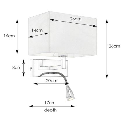 Markslöjd 106308 - LED Wandlamp SAVOY LED/3W+E27/60W/230V