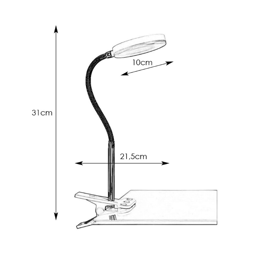 Markslöjd 106471 - LED Lamp met klem FLEX LED/5W/230V
