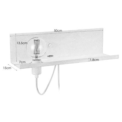 Markslöjd 106969 - Dimbare wandlamp met USB stekker MULTI 1xE27/60W/230V