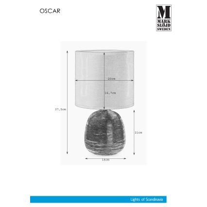 Markslöjd 107068 - Tafellamp OSCAR 1xE27/60W/230V
