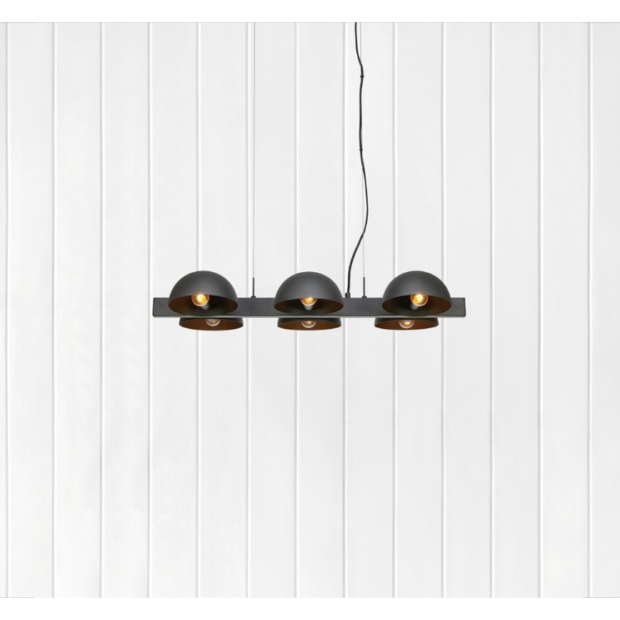 Markslöjd 107138 - Hanglamp aan koord FLAMINGO 6xE14/40W/230V zwart