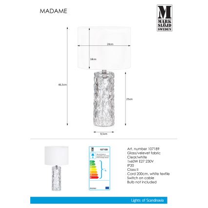 Markslöjd 107189 - Tafellamp MADAME 1xE27/40W/230V