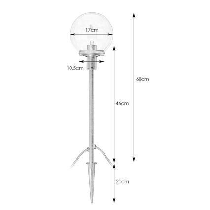 Markslöjd 107283 - LED buitenlamp GARDEN24 LED/3W/24V 81 cm IP44 zwart/helder