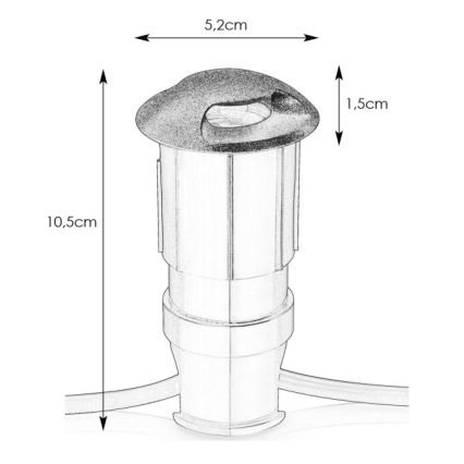 Markslöjd 107289 - LED inbouwlamp voor buiten GARDEN24 LED/0,8W/24V IP44 zwart