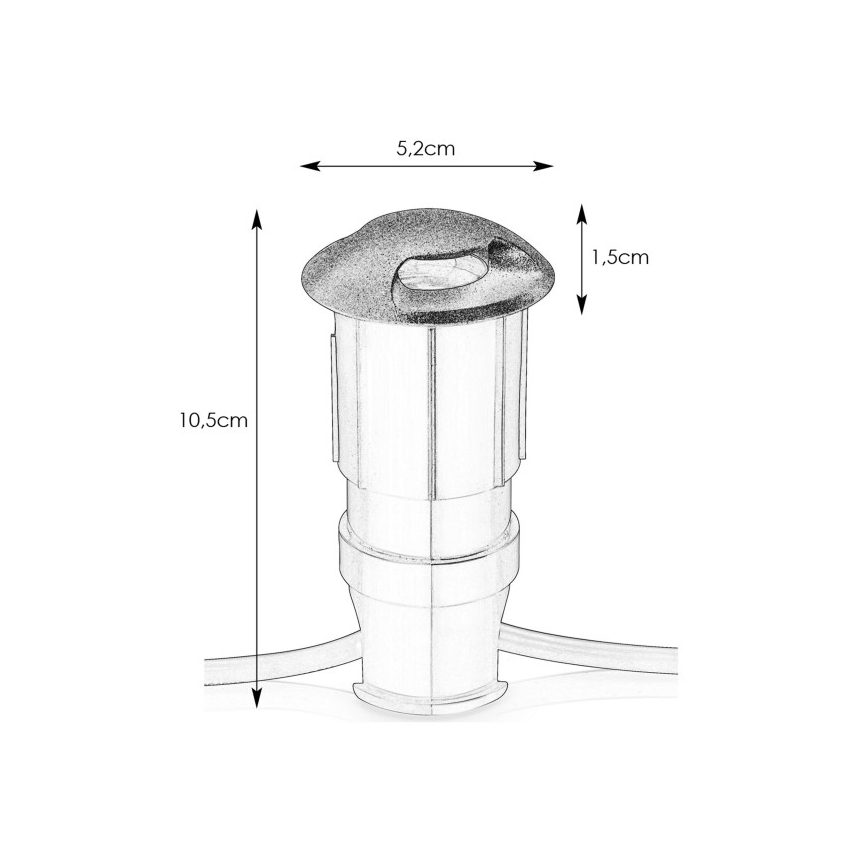 Markslöjd 107289 - LED inbouwlamp voor buiten GARDEN24 LED/0,8W/24V IP44 zwart