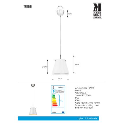 Markslöjd 107389 - Hanglamp aan koord TRIBE 1xE27/60W/230V