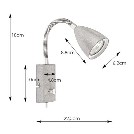 Markslöjd 107409 - Dimbare wandlamp CIRO 1xGU10/7W/230V