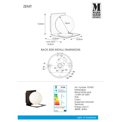 Markslöjd 107495 - Badkamer wandlamp ZENIT 1xG9/18W/230V IP44