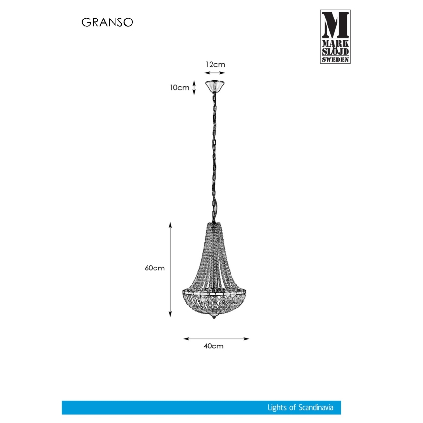 Markslöjd 107551 - Badkamerhanglamp aan ketting 3xG9/20W/230 IP44