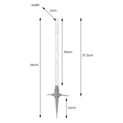 Markslöjd 107719 - LED buitenlamp GARDEN24 LED/3W/24V 66 cm IP44 zwart/helder