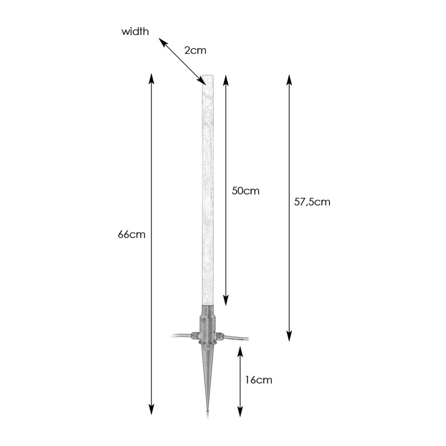 Markslöjd 107719 - LED buitenlamp GARDEN24 LED/3W/24V 66 cm IP44 zwart/helder