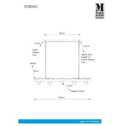 Markslöjd 107783 - Hanglamp aan koord TORINO 5xGU10/7W/230V