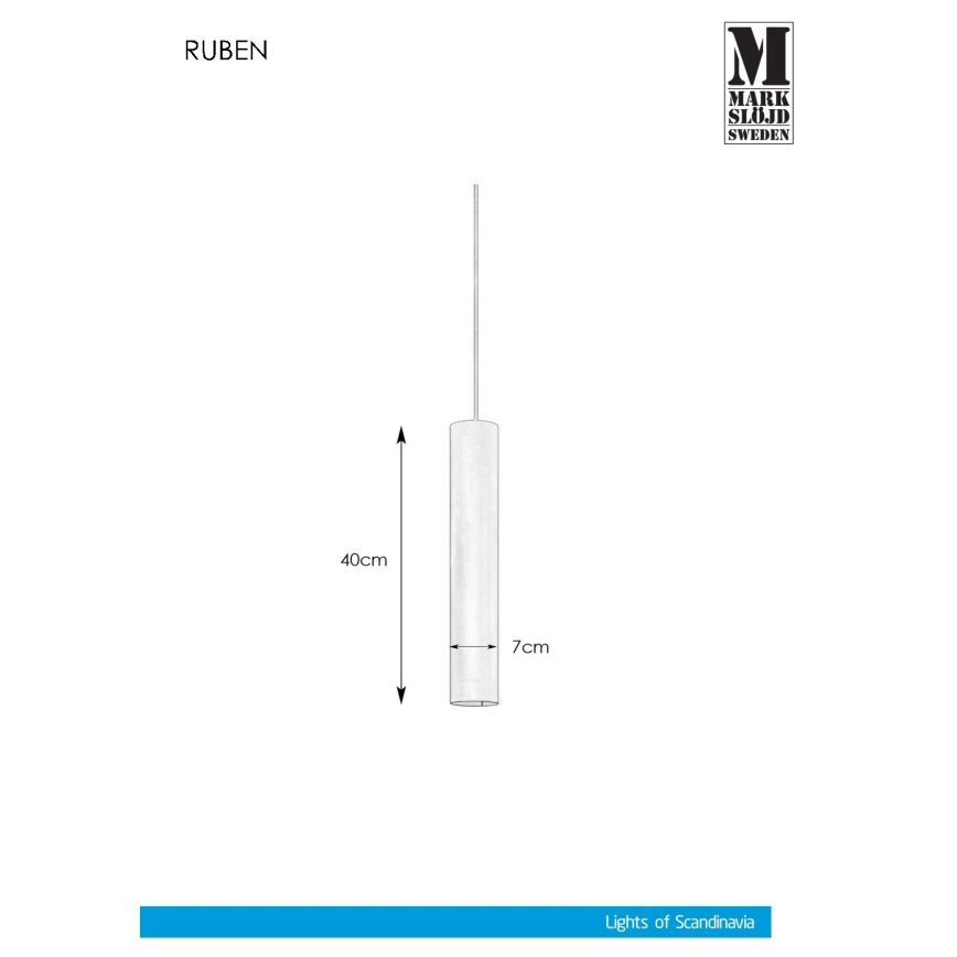 Markslöjd 107880 - Hanglamp met stekker RUBEN 1xGU10/35W/230V