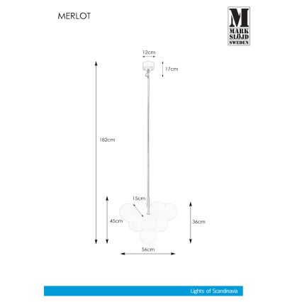 Markslöjd 107911 - Hanglamp met vaste pendel MERLOT 13xG9/20W/230V