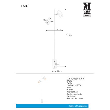 Markslöjd 107948 - Vloerlamp TWIN 2xE14/40W/230V