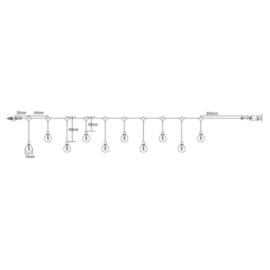 Markslöjd 108021 - LED Lampen Ketting voor buiten GARDEN24 START 7,5m 10xLED/2,9W/230V IP44