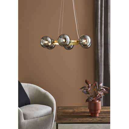 Markslöjd 108050 - Hanglamp aan een koord CIRCLE 6xG9/20W/230V goud