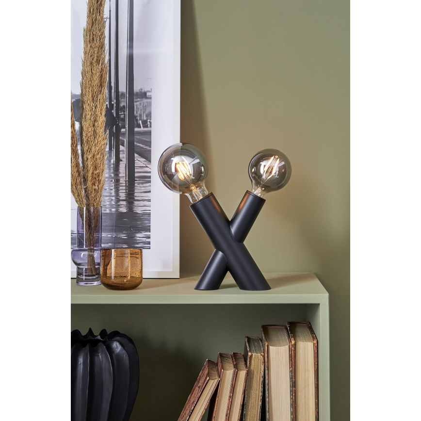 Markslöjd 108052 - Tafel Lamp SIMUL 1xE27/40W + 1xE14/40W/230V zwart