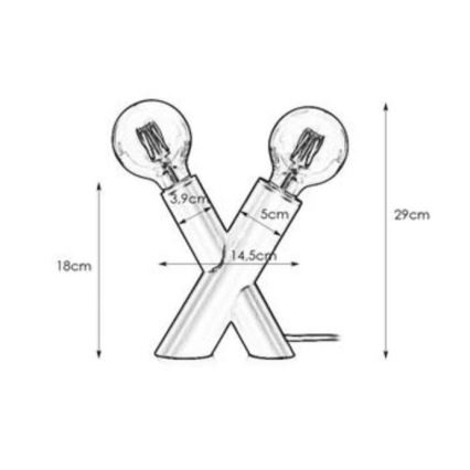 Markslöjd 108052 - Tafel Lamp SIMUL 1xE27/40W + 1xE14/40W/230V zwart