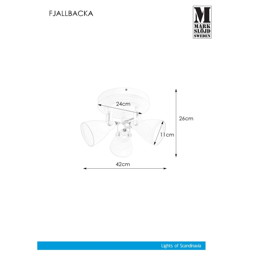 Markslöjd 108083 - Badkamer spot FJÄLLBACKA 3xG9/20W/230V IP44 wit