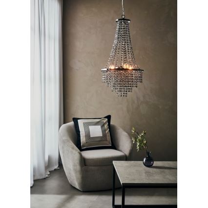 Markslöjd 108124 - Kristallen hanglamp aan ketting ALLINGTON 3xE14/25W/230V zwart