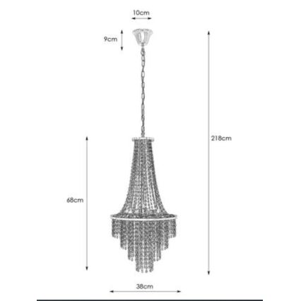 Markslöjd 108125 - Kristallen hanglamp aan ketting ALLINGTON 3xE14/25W/230V