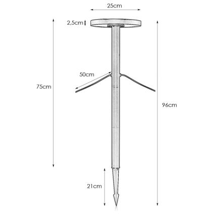 Markslöjd 108173 - LED-buitenlamp GARDEN24 LED/5W/24V 96 cm IP44 zwart
