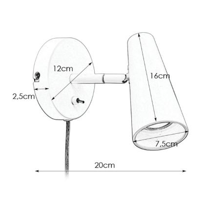 Markslöjd 108200 - Wandspot CREST 1xGU10/7W/230V zwart