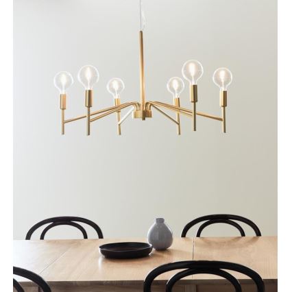 Markslöjd 108210 - Hanglamp aan een koord MONARCH 6xE14/18W/230V goud