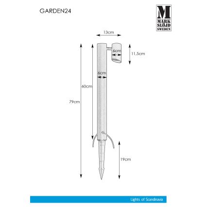 Markslöjd 108485 - LED Buitenlamp GARDEN24 LED/6W/24V 60 cm IP44 zwart