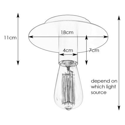 Markslöjd 108540 - Plafondlamp PIATTO 1xE27/40W/230V zwart