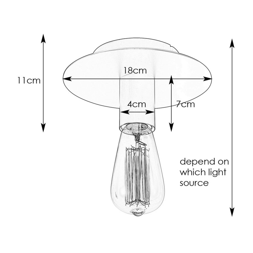 Markslöjd 108540 - Plafondlamp PIATTO 1xE27/40W/230V zwart