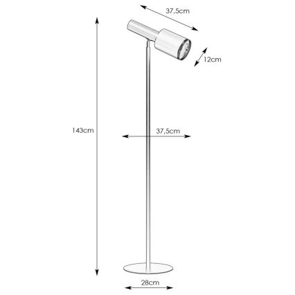 Markslöjd 108542 - Staande Lamp OZZY 1xE27/40W/230V zwart