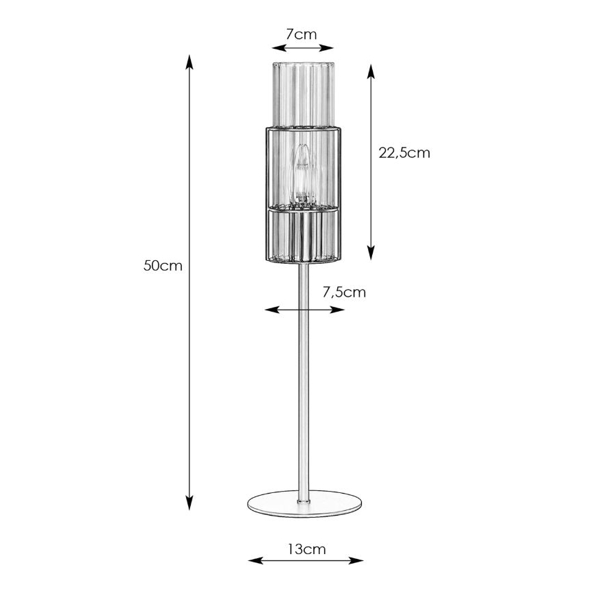 Markslöjd 108555 - Tafellamp TUBO 1xE14/40W/230V 50 cm zwart/clear