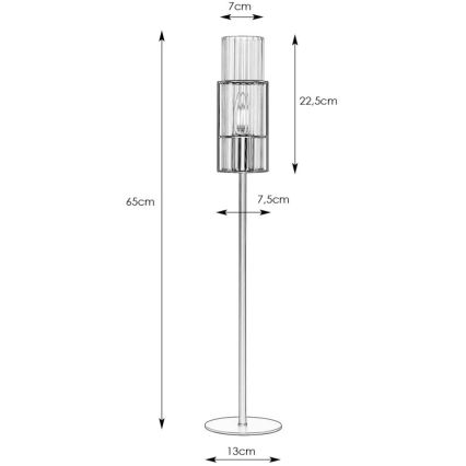 Markslöjd 108556 - Tafellamp TUBO 1xE14/40W/230V 65 cm zwart/clear