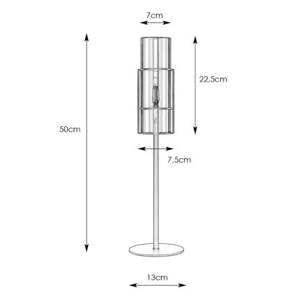 Markslöjd 108559 - Tafellamp TUBO 1xE14/40W/230V 50 cm zwart